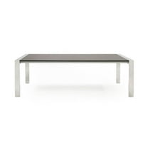 Modrest Fauna - Modern Elm Grey & Stainless Steel Chrome Dining Table