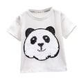 thumbnail image 2 of YMNXA Big Boys Girls T Shirts Short Sleeve Round Neck Cartoon Animal Print Comfortable Breathable Top For Daily Wear White 3-4 Years, 2 of 6