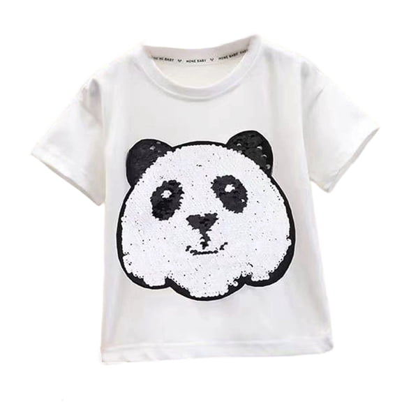 MuXiKeJi Clothes Color Changing Glitter Graphic Kids T-Shirt Animal Design Short Sleeve Top For Boys And Girls