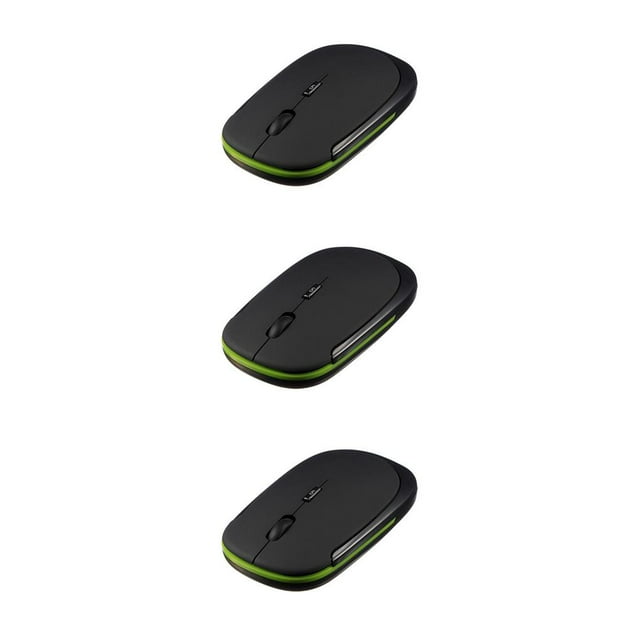 crativent 2 .4GHz Wireless Mouse Smooth Hand Feeling Slim USB Receiver Changeable 1600DPI Optical Mouse Black 3Set