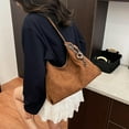 thumbnail image 3 of SPEKSEE Faux Suede Versatile Shoulder Bag Large Capacity Trendy Underarm Bag Solid Color Leisure Tote Handbag Travel Date Work Should, 3 of 9