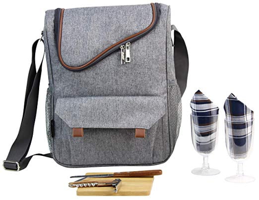 wine cooler bag with glasses