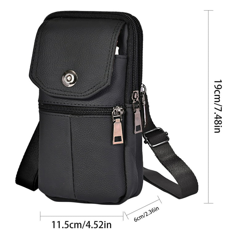 Fashion Men's Shoulder Bag Pu Leather Cell Phone Crossbody Bags