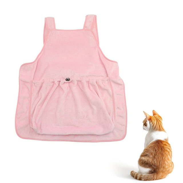 Fournitures pour Animaux Tablier en Flanelle Douce avec Trous Réglables pour Usage Intérieur et Extérieur, Confortable, Mains Libres, Compagnon de Coupe et de Peeling