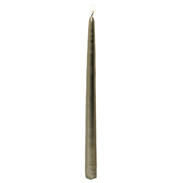 Ensemble de 12 Bougies Effilées Argent Métallique