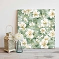 thumbnail image 5 of White Floral Canvas Wall Art, Watercolor Flower Sage Green Background Framed Wall Decor Modern Artwork Prints Painting for Living Room, Bedroom, Kitchen & Cafe Decor 8x8 Inch, 5 of 9