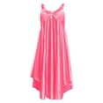 thumbnail image 3 of Women's V Neck Ice Silk Slip Nightgown Spaghetti Strap Satin Like Sleep Dress Soft Breathable Lightweight Summer Nightshirt Elegant Lounge Homewear Comfortable Sleepwear, 3 of 3
