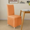 thumbnail image 3 of Three Seersucker Chair Cover Lace Skirt Home Universal Full Elastic Dining Chair Cover, 3 of 3