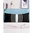 thumbnail image 2 of Black White Stripe Body Pillow Covers, Modern Rustic Vertical Striped Soft Bed Throw Pillowcases Breathable Cooling Long Lumbar Body Pillow Sham Cover for Bed Sofa 20''x54'', 2 of 7