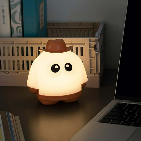 

Hot Sale! Small Ghost Night Light Orange Beneky Little Night Light Light Fun Usb Rechargeable Infinitely Dimmable Led Bedside Timer Companion Sleep Night Light 1X Night Light