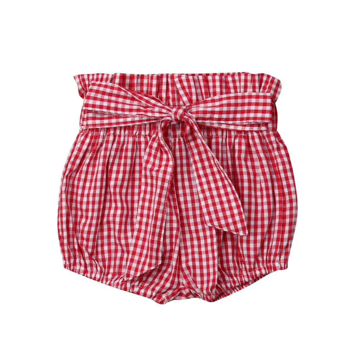 girls red jean shorts