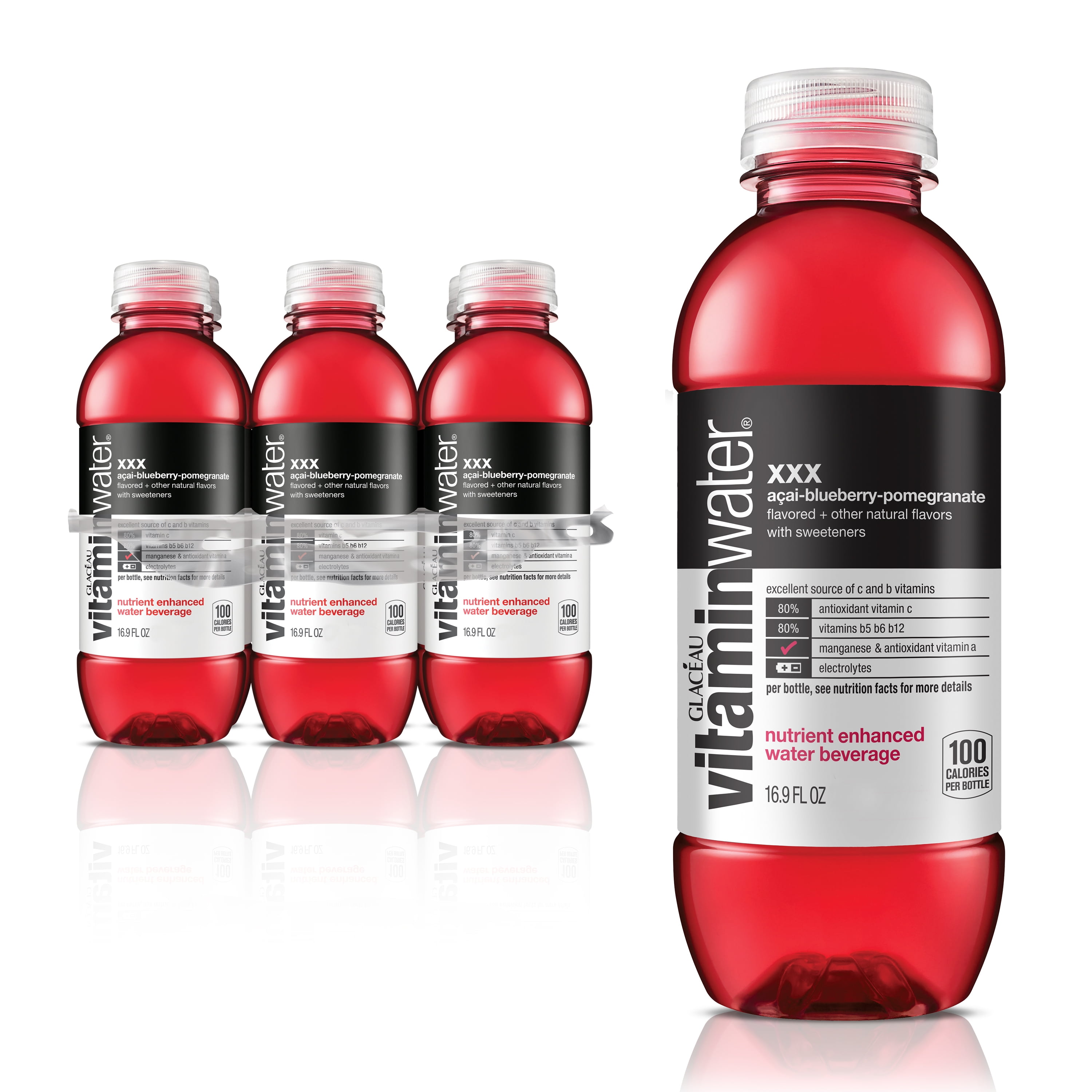Vitaminwater xxx Enhanced Water, Acai Blueberry Pomegranate, 16.9 Fl Oz