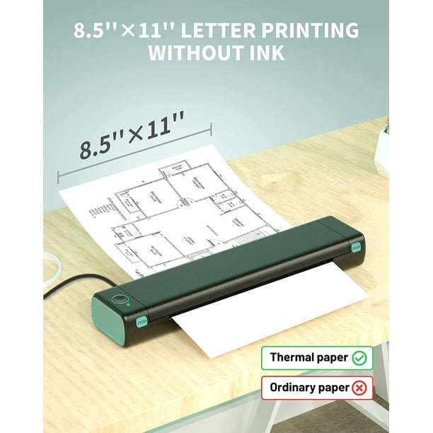 Petite imprimante thermique portative Bluetooth A4 pour bureau à
