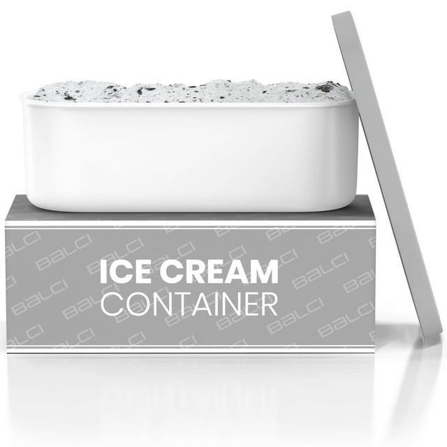 Recipiente para helado BALCI de 2 litros con tapas de silicona y cuchara, color gris