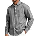thumbnail image 5 of StSilkitty Button down Shirts for Men Long Sleeve Stand Collar Dress Shirt with Pocket Lightweight Soft Office Work Tops, 5 of 7