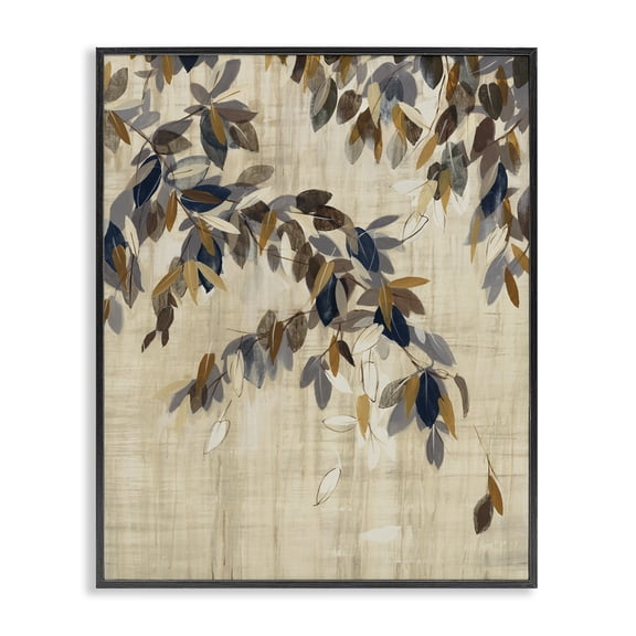 Stupell Industries Eclectic Boho Neutral Tree Leaves Black Framed Giclee Art, 11 x 14, by Liz Jardine