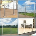 thumbnail image 3 of Muzata 4Pack Level drilled Cable Railing Post 36"x2"x2" Fixed top Level Line Post Top Mount Brushed Stainless Steel Wood Concrete Level Deck PS02 LH4S, 3 of 5