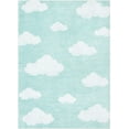 thumbnail image 2 of Well Woven Kids Rugs Cloud 9 Modern Mint Printed Distressed Machine Washable 3'3" x 5' Area Rug, 2 of 7