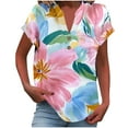 thumbnail image 2 of Jjayotai Womens Golf Shirt, Short Sleeve Polo Shirts, Quick Dry Tennis Tops, V-Neck Pickleball Shirts Golf Outfits, Button Up Summer Blouse, Boho Clothes Pink^ XL, 2 of 5