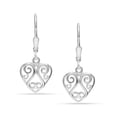 thumbnail image 5 of LeCalla 925 Sterling Silver Filigree Heart Drop Earrings, 5 of 7