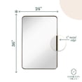 thumbnail image 3 of Hamilton Hills Contemporary Polished Metal Wall Mirror Glass Panel Silver, 3 of 8