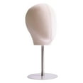 thumbnail image 5 of Toysmith Manikin Head Hat Display Head Display Hair Hats and Hairpieces Metal Base Multipurpose for Headphones Glasses Jewelry Scarves beige velvet, 5 of 9