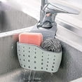 thumbnail image 2 of 3-Piece Kitchen Sink Organizer Set: Hanging Drain Rack, Storage Holder for Tub Tools, Sponge and Soap, and Sink Storage Bag with Accessories, 2 of 5