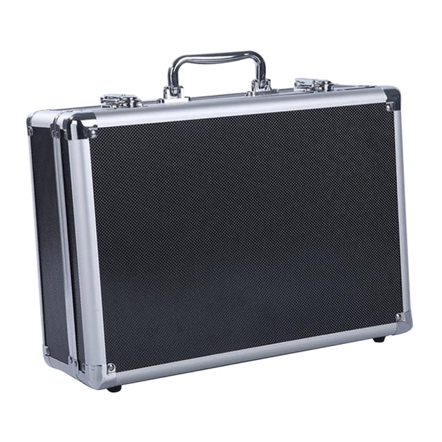 pitrice Tool Storage Box Solid Musical Case with Zipper Storage Aluminum Black