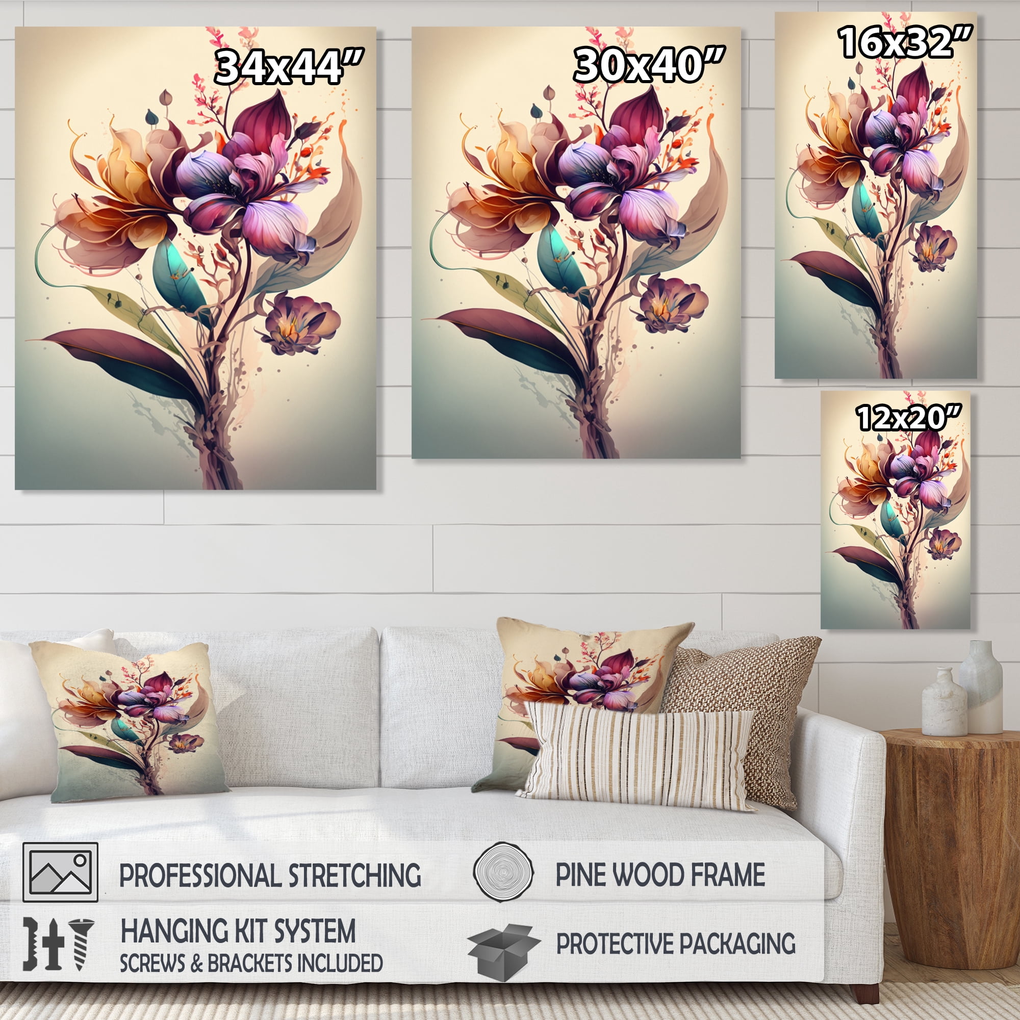 Designart Orchid Floral Design I Canvas Wall Art