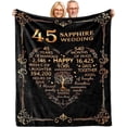 thumbnail image 1 of LHSHID Personalized Wedding Anniversary Blanket 45th Anniversary Blanket 45 Years Anniversary Crystal Wedding Gifts for Couple Parents 45th Wedding for Wife Her Husband Him 30"x40", 1 of 6
