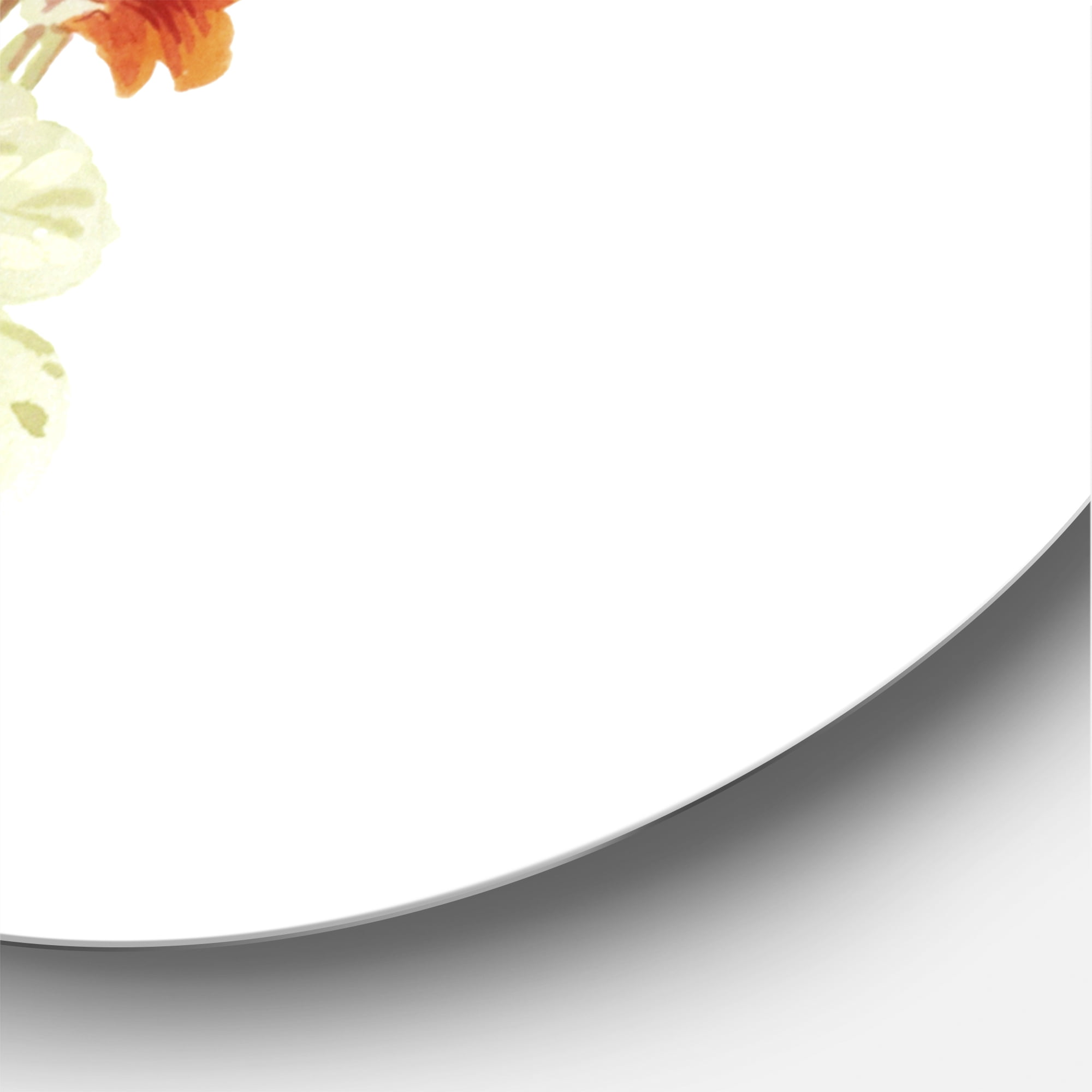 Designart 'Red and Orange Wildflowers' Traditional Circle Metal Wall Art 29x29 - Disc of 29