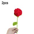 thumbnail image 2 of 2 uds flores artificiales tejidas a mano de ganchillo falso con tallo para decoración del hogar, boda, fiesta, oficina, 2 of 6