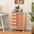 thumbnail image 4 of Costway 15 Drawer Rolling Organizer Cart Utility Storage Tools Scrapbook Paper Multi-Use Hot Pink, 4 of 10