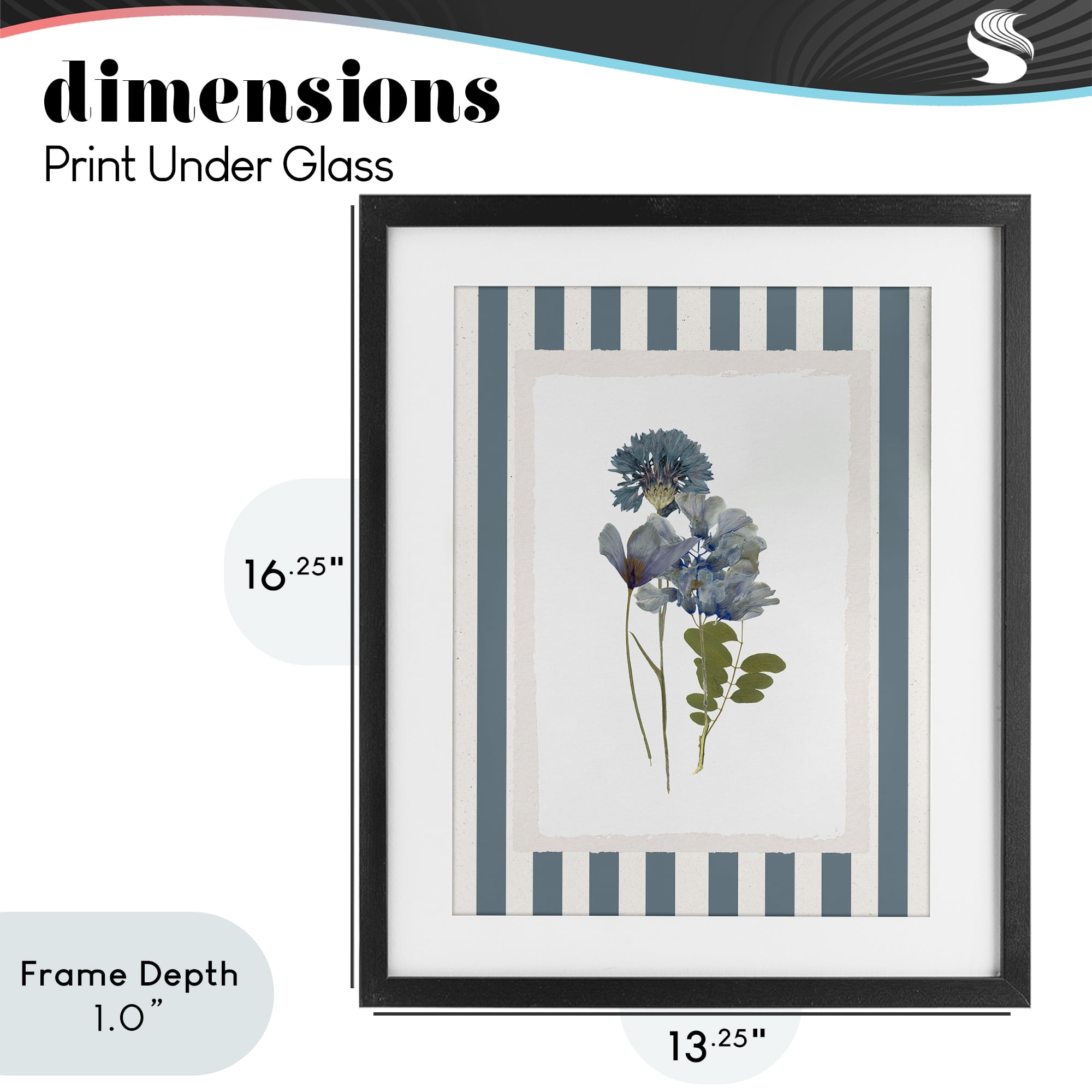 Stupell Industries Summer Memory Flowers Black Framed Print Under Glass, design by Val Rhodes