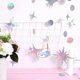 thumbnail image 3 of 4pcs Iridescent Streamer Garland Star Circle Dot Garland Party Hanging Decorations For Birthday Wedding New Year Parties 3 M, 3 of 4