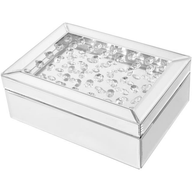 Elegant Decor MR9119 10 in. Sparkle Contemporary Crystal Jewelry Box, Clear