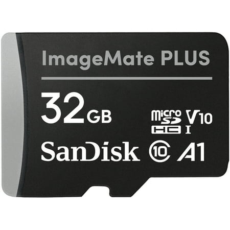 SanDisk 32GB ImageMate PLUS microSDHC UHS-1 Memory Card with Adapter - 130MB/s, C10, U1, V10, Full HD, A1 Micro SD Card - SDSQUB3-032G-AWCKA