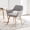 Grey, variant on Desk Chair No Wheels Vanity Chair Comfy Accent Chair for Living Dining Room Bedroom Home Office Mid Century Modern Upholstered Armchair Sofa Chair (Wool white, 1)