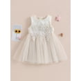 thumbnail image 2 of Cenuakty Toddler Baby Girl Princess Dress Summer Sleeveless Pearl Lace Party Dress Tutu Gown, 2 of 9