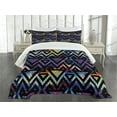 thumbnail image 3 of Ambesonne Geometric Quilted Bedspread Set 3 Pcs, Galaxy Theme Lines, Queen Size, Multicolor, 3 of 5