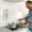 White three grids, variant on Wall Mounted Spice Organizer with Drawers | Transparent Plastic Seasoning Box | No-Drill Installation | Sealed Compartments with Spoon | Space-Saving Kitchen Storage | White/Gray | 17.7x9.5x9.5cm