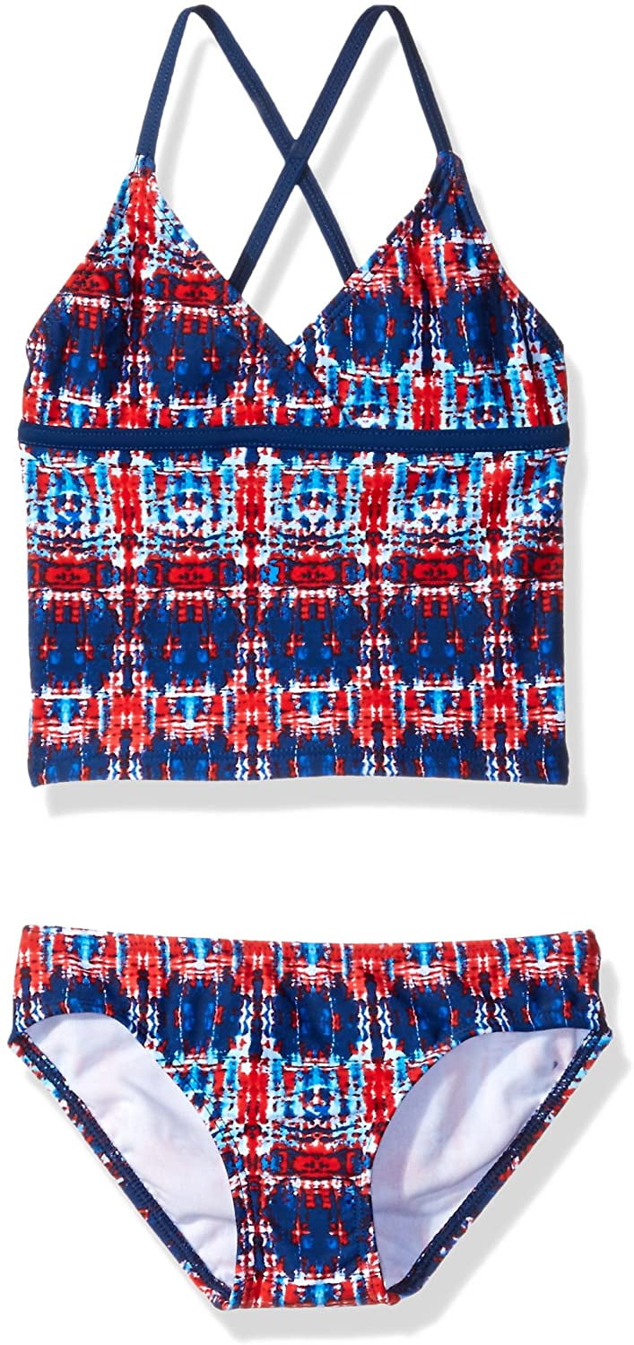 red white and blue tankini swimsuit
