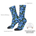 thumbnail image 4 of Fotbe Blue Flowers Pattern Long Socks for Men & Women – Breathable & Stretchy Compression Socks, Ideal for Running, Travel, and Everyday Wear Size 5-11, 4 of 6
