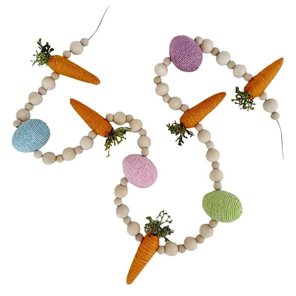 Easter Banner Bunny Garland Carrot Garland Carrot Decor Carrot Beaded Garland Pendant Easter Decorative