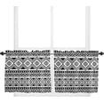 thumbnail image 1 of Geometric Boho Valances for Windows, Modern Kitchen Curtains, Bathroom Curtains Window Rod Pocket Short Curtains,Kitchen Window Curtains Over Sink,2 PCS Small Window Curtains,Valances for Kitchen, 1 of 1