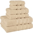 thumbnail image 5 of TORUBIA Bath Towels Set-100% Cotton- 2 Bath Towels, 2 Hand Towels & 2 Washcloths- Large, Quick Dry, Absorbent, Plush, Soft- Home, Spa, Hotel, Shower Towels - 6 Pcs Luxury Bathroom Towels Light Brown, 5 of 5
