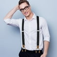 thumbnail image 7 of Buyless Fashion 2 Pack Suspenders For Men - 48" Adjustable Straps 1 1/4" - Y Back With Clips And Buttons, 7 of 7