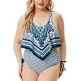 thumbnail image 1 of Trajes de baño de talla grande para mujer, traje de baño dividido, traje de baño fruncido con control de barriga, traje de baño, Bikini Fridja  nalpqowj20603, 1 of 8