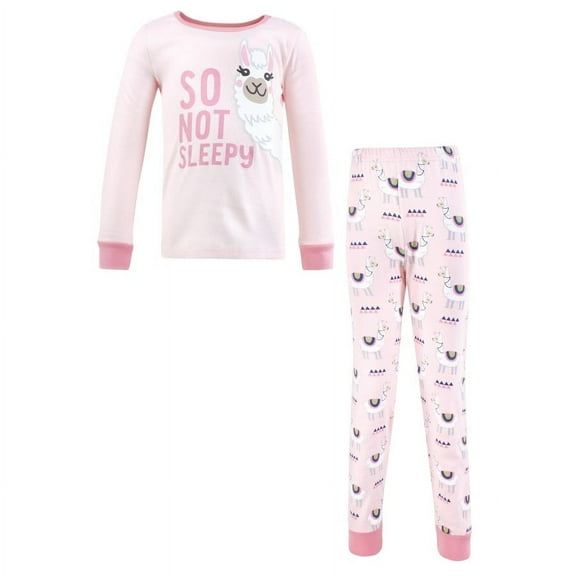 Hudson Baby Girl Cotton Pajama Set, Llama, 6-12 Months