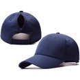 thumbnail image 1 of Casquette de Baseball Queue de Cheval Chignon Haut Réglable Chapeau de Soleil Camionneur pour Femmes, 1 of 3